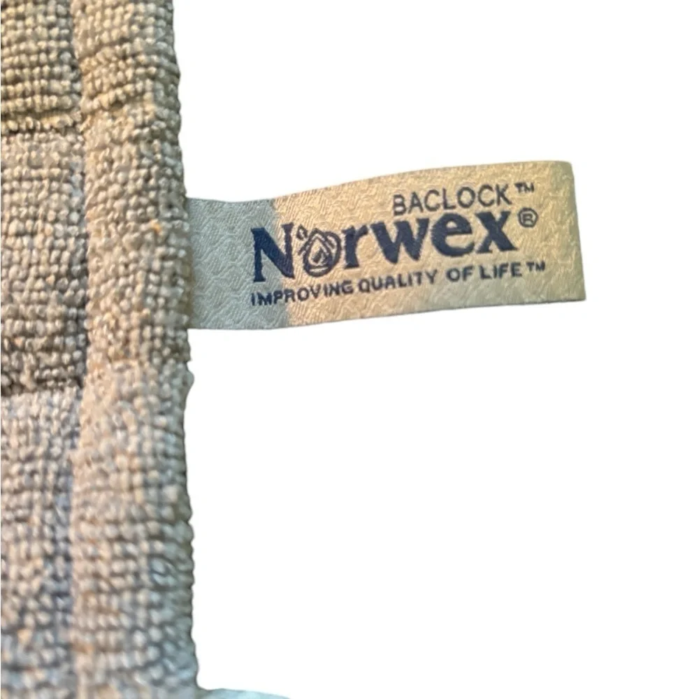 Norwex Baclock Back Scrubbed Finger Loops Gray Microfiber Mesh Scrubby Back Gray